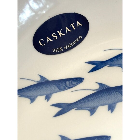 Caskata 100% Melamine Fish School 13" Pasta Serving Bowl‎ Nautical Coastal Blue - Picture 4 of 15